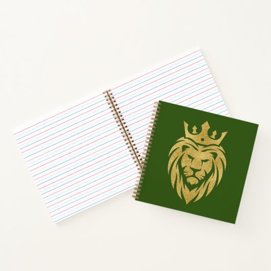 Lion met kroon - gouden stijl 3 notitieboek (Binnen)