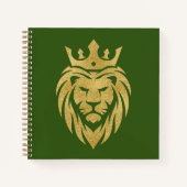 Lion met kroon - gouden stijl 3 notitieboek (Voorkant)