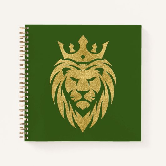 Lion met kroon - gouden stijl 3 notitieboek (Voorkant)