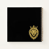 Lion met kroon - gouden stijl 3 notitieboek (Achterkant)