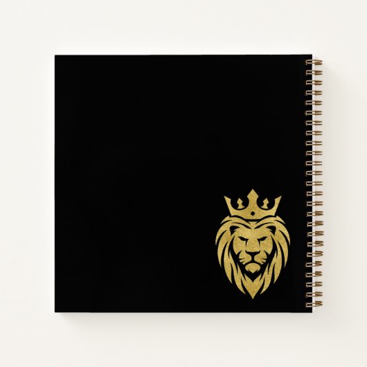 Lion met kroon - gouden stijl 3 notitieboek (Achterkant)