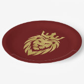 Lion met kroon - gouden stijl 3 papieren bordje (Gekanteld)