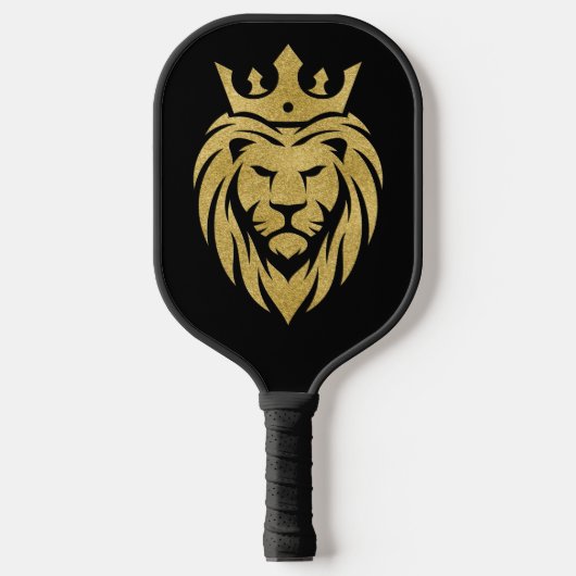 Lion met kroon - gouden stijl 3 pickleball paddle (Voorkant)