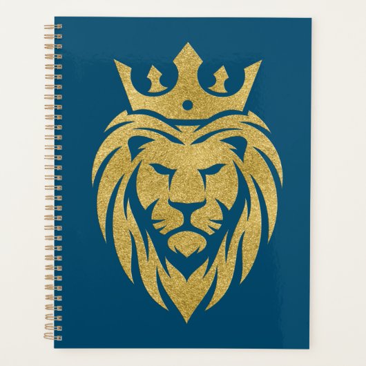 Lion met kroon - gouden stijl 3 planner (Voorkant)