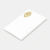 Lion met kroon - gouden stijl 3 post-it® notes (Schuin)