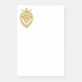 Lion met kroon - gouden stijl 3 post-it® notes (Voorkant)
