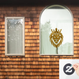 Lion met kroon - gouden stijl 3 raamsticker