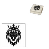 Lion met kroon - gouden stijl 3 rubberstempel (Gestempeld)