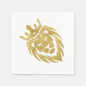 Lion met kroon - gouden stijl 3 servet (Voorkant)