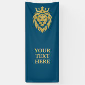 Lion met kroon - gouden stijl 3 spandoek (Verticaal)