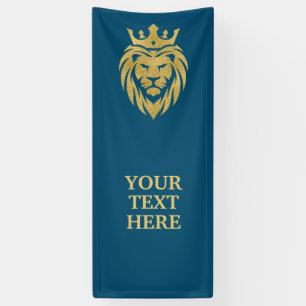 Lion met kroon - gouden stijl 3 spandoek