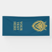 Lion met kroon - gouden stijl 3 spandoek (Horizontaal)