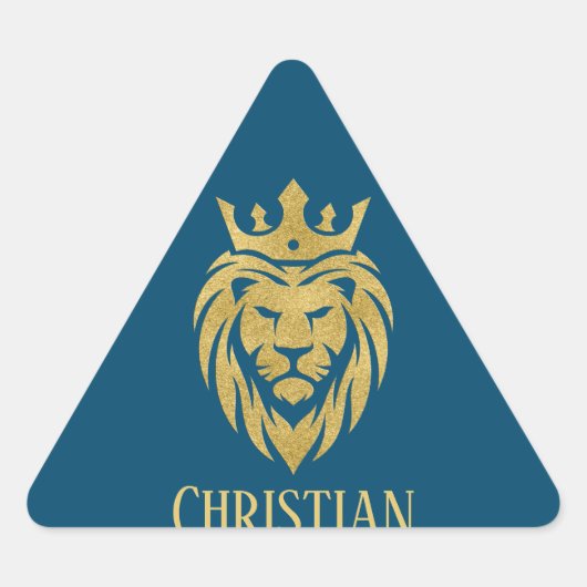 Lion met kroon - gouden stijl 3 sticker (Voorkant)