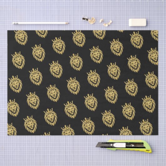 Lion met kroon - gouden stijl 3 tissuepapier (Craft)