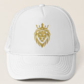 Lion met kroon - gouden stijl 3 trucker pet (Voorkant)