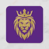 Lion met kroon - gouden stijl 3 vierkante visitekaartje (Voorkant)