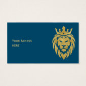 Lion met kroon - gouden stijl 3 visitekaartje (Achterkant)