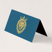 Lion met kroon - gouden stijl 3 visitekaartje (Achterkant)