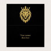Lion met kroon - gouden stijl 3 visitekaartje (Binnenkant ongevouwen)