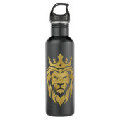 Lion met kroon - gouden stijl 3 waterfles (Voorkant)