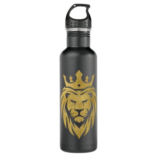 Lion met kroon - gouden stijl 3 waterfles (Voorkant)