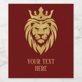 Lion met kroon - gouden stijl 3 wijn etiket (Enkel label)
