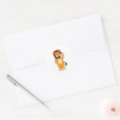 Lion met Mane Ronde Sticker (Envelop)