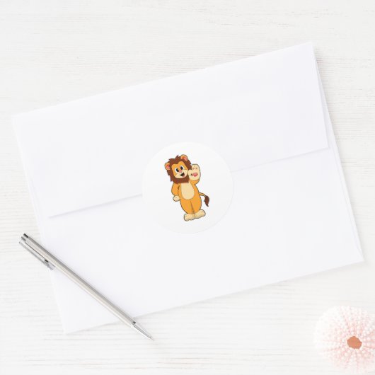 Lion met Mane Ronde Sticker (Envelop)