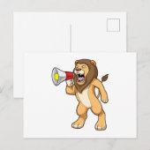 Lion met microfoon briefkaart (Voorkant / Achterkant)