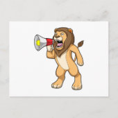Lion met microfoon briefkaart (Voorkant)