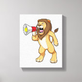 Lion met microfoon canvas afdruk (Voorkant)