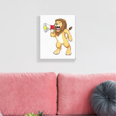Lion met microfoon canvas afdruk (Insitu (Woonkamer))