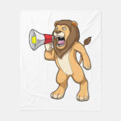 Lion met microfoon fleece deken (Voorkant)
