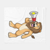 Lion met microfoon fleece deken (Voorkant (Horizontaal))