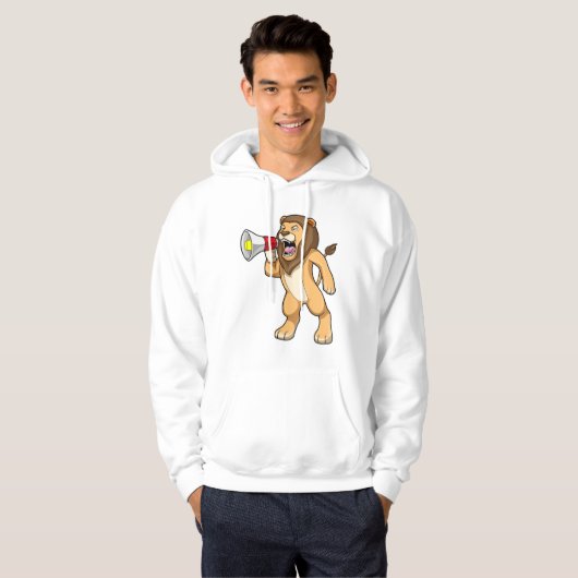 Lion met microfoon hoodie (Voorkant volledig)