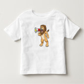 Lion met microfoon kinder shirts (Voorkant)