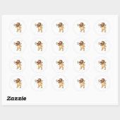 Lion met microfoon ronde sticker (Vel)