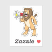 Lion met microfoon sticker (Vel)