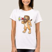 Lion met microfoon t-shirt (Voorkant)