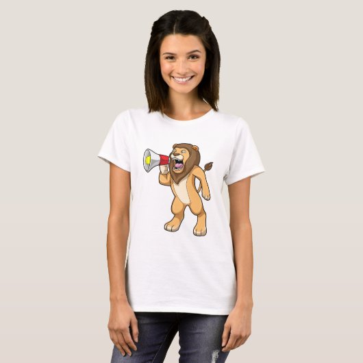 Lion met microfoon t-shirt (Voorkant volledig)