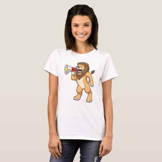 Lion met microfoon t-shirt (Voorkant volledig)