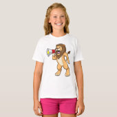 Lion met microfoon t-shirt (Voorkant volledig)