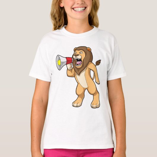 Lion met microfoon t-shirt (Voorkant)