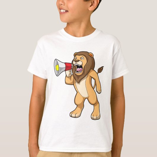 Lion met microfoon t-shirt (Voorkant)