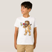 Lion met microfoon t-shirt (Voorkant volledig)