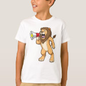 Lion met microfoon t-shirt (Voorkant)