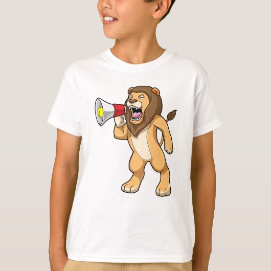 Lion met microfoon t-shirt (Voorkant)