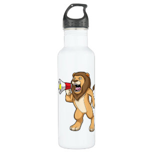 Lion met microfoon waterfles 