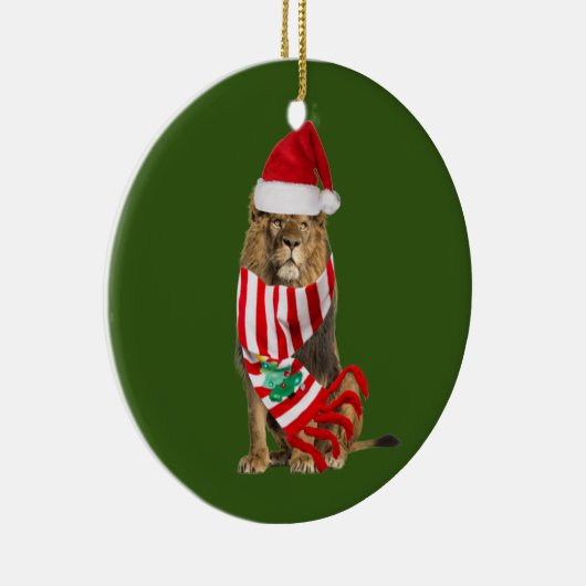 Lion met Petten kerst Keramisch Ornament (Rechts)