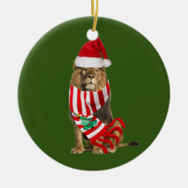 Lion met Petten kerst Keramisch Ornament